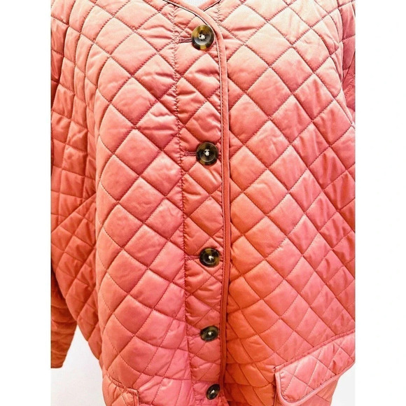 NWT CROFT & BARROW Women Button Down Quilted Orange Jacket Lightweight 3X - Picture 4 of 15